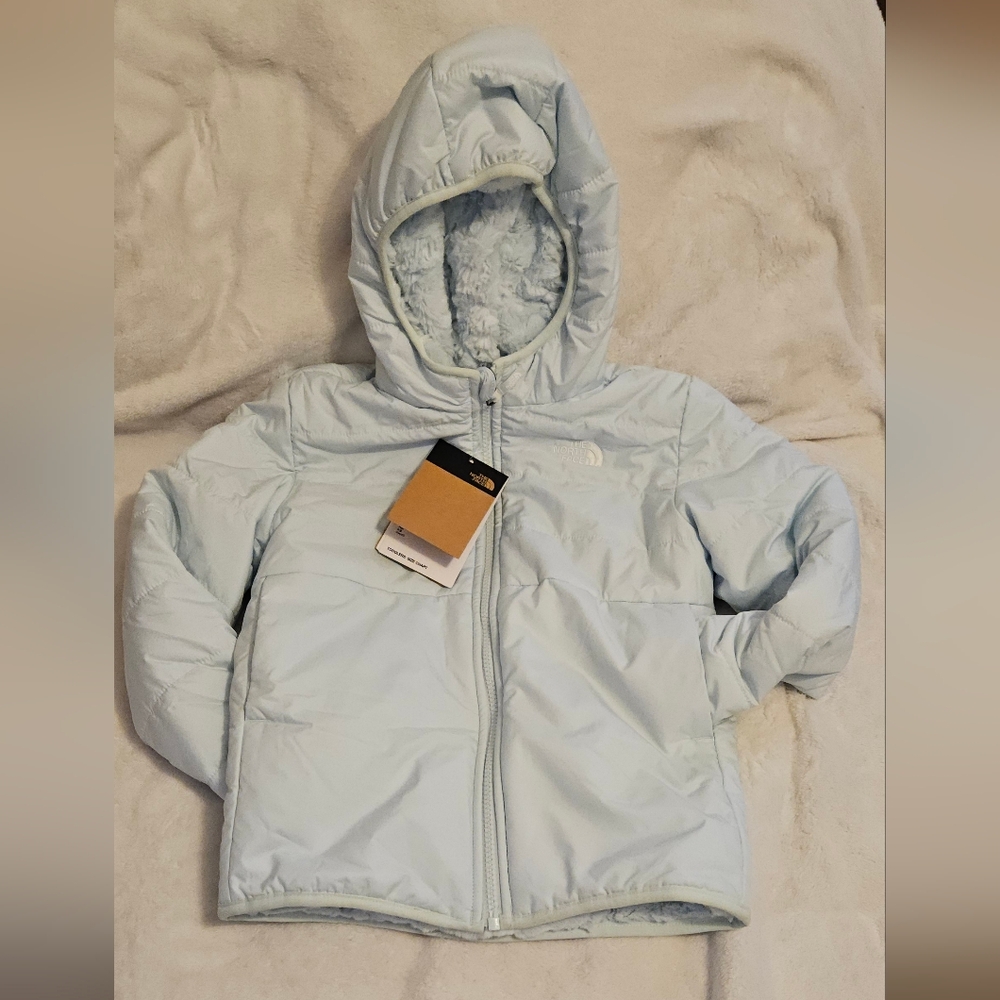 NWT THE NORTH FACE TODDLER GIRLS REVERSIBLE MOSSBUD SWIRL HOODED JACKET 6T
